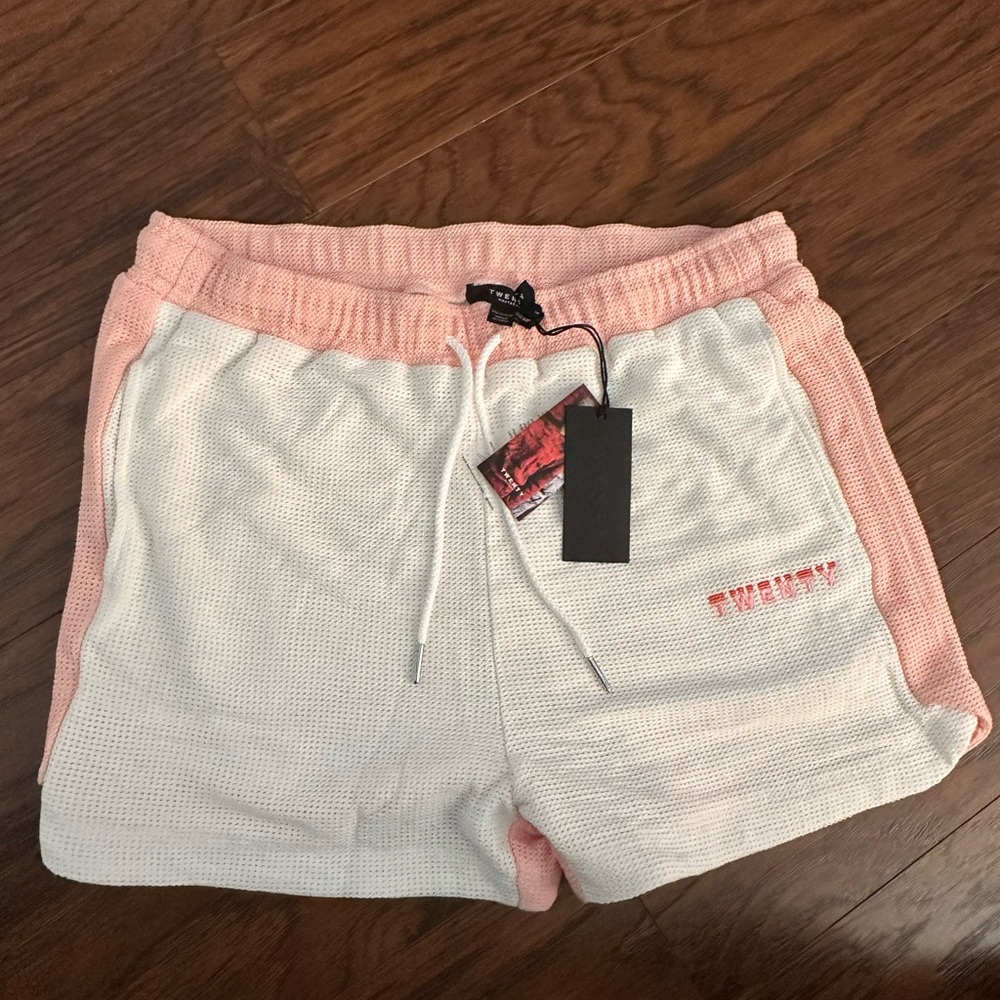 Twenty Montreal - Breathe Mesh Mesh Shorts in Pink/White Cotton - Large